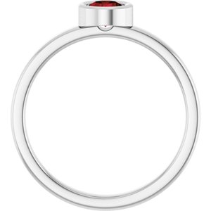 14K White Gold 4.5 mm Natural Mozambique Garnet Ring