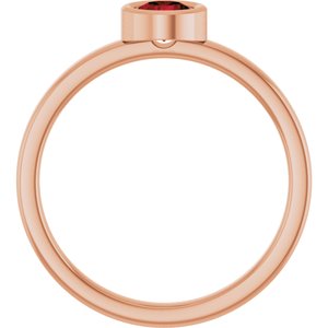 14K Rose Gold 4.5 mm Natural Mozambique Garnet Ring