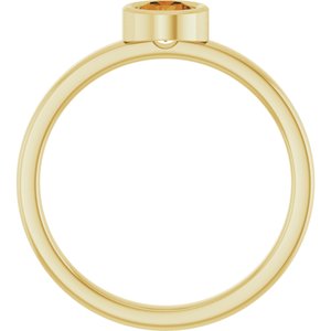 14K Yellow Gold 4.5 mm Natural Citrine Ring
