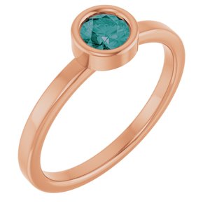 14K Rose Gold 4.5 mm Lab-Grown Alexandrite Ring