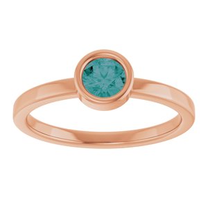 14K Rose Gold 4.5 mm Lab-Grown Alexandrite Ring