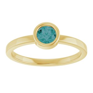 14K Yellow Gold 4.5 mm Lab-Grown Alexandrite Ring