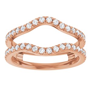 14K Rose 1/2 CTW Lab-Grown Diamond French-Set Ring Guard
