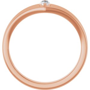 14K Rose Gold 1/8 CT Natural Diamond Geometric Ring