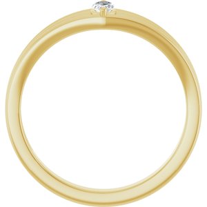 14K Yellow Gold 1/8 CT Natural Diamond Geometric Ring