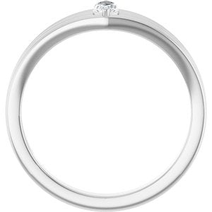Platinum 1/8 CT Natural Diamond Geometric Ring