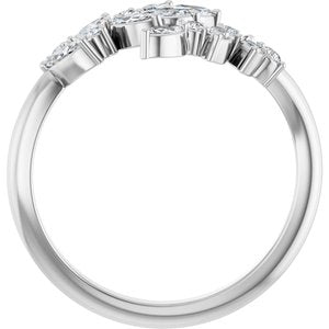 Sterling Silver 1/2 CTW Natural Diamond Bypass Ring
