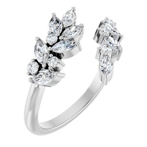 Sterling Silver 1/2 CTW Natural Diamond Bypass Ring