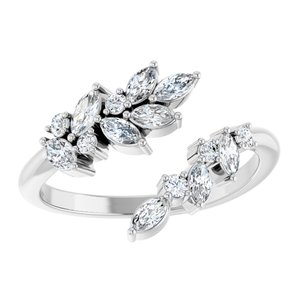 Sterling Silver 1/2 CTW Natural Diamond Bypass Ring
