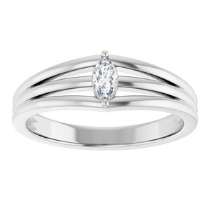 Sterling Silver 1/8 CT Natural Diamond Geometric Ring