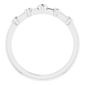 Platinum .05 CTW Natural Diamond Stackable Cross Ring