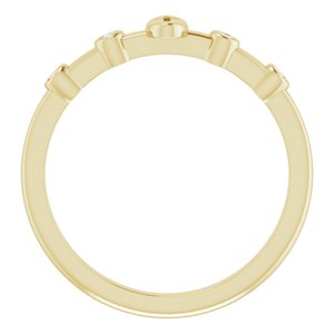 14K Yellow Gold .05 CTW Natural Diamond Stackable Cross Ring