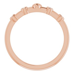 14K Rose Gold .05 CTW Natural Diamond Stackable Cross Ring