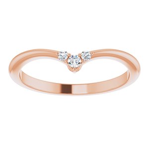 14K Rose .05 CTW Natural Diamond Matching Band