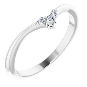14K White .05 CTW Natural Diamond Matching Band