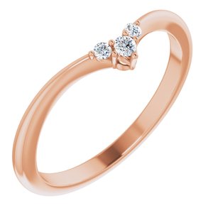 14K Rose .05 CTW Natural Diamond Matching Band