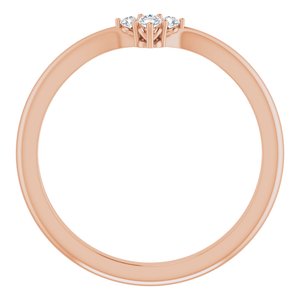 14K Rose .05 CTW Natural Diamond Matching Band