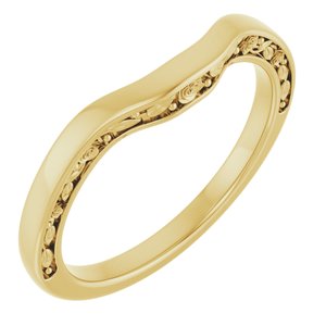 14K Yellow Floral Matching Band