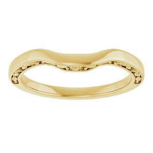 14K Yellow Floral Matching Band