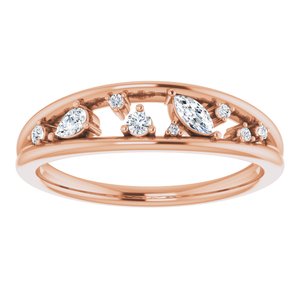 14K Rose Gold 1/6 CTW Natural Diamond Negative Space Ring