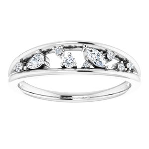 Sterling Silver 1/6 CTW Natural Diamond Negative Space Ring