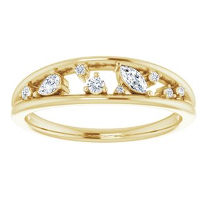 14K Yellow Gold 1/6 CTW Natural Diamond Negative Space Ring