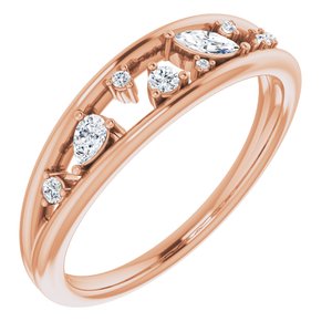 14K Rose Gold 1/6 CTW Natural Diamond Negative Space Ring