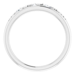14K White Gold 1/6 CTW Natural Diamond Negative Space Ring