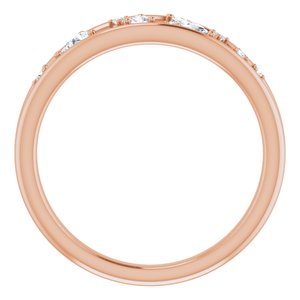 14K Rose Gold 1/6 CTW Natural Diamond Negative Space Ring