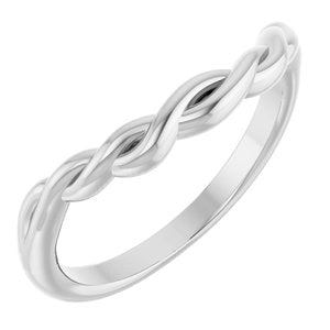 14K White Twisted Contour Band