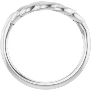 14K White Twisted Contour Band
