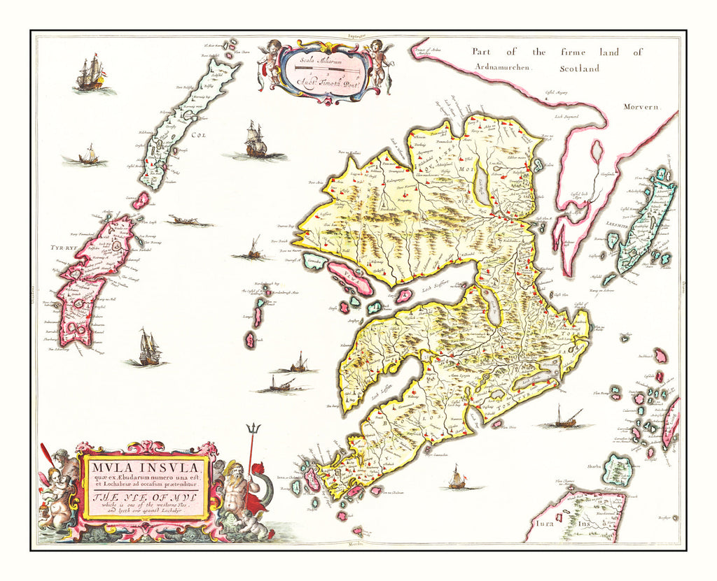 Vintage Map of the Isle of Mull 1665