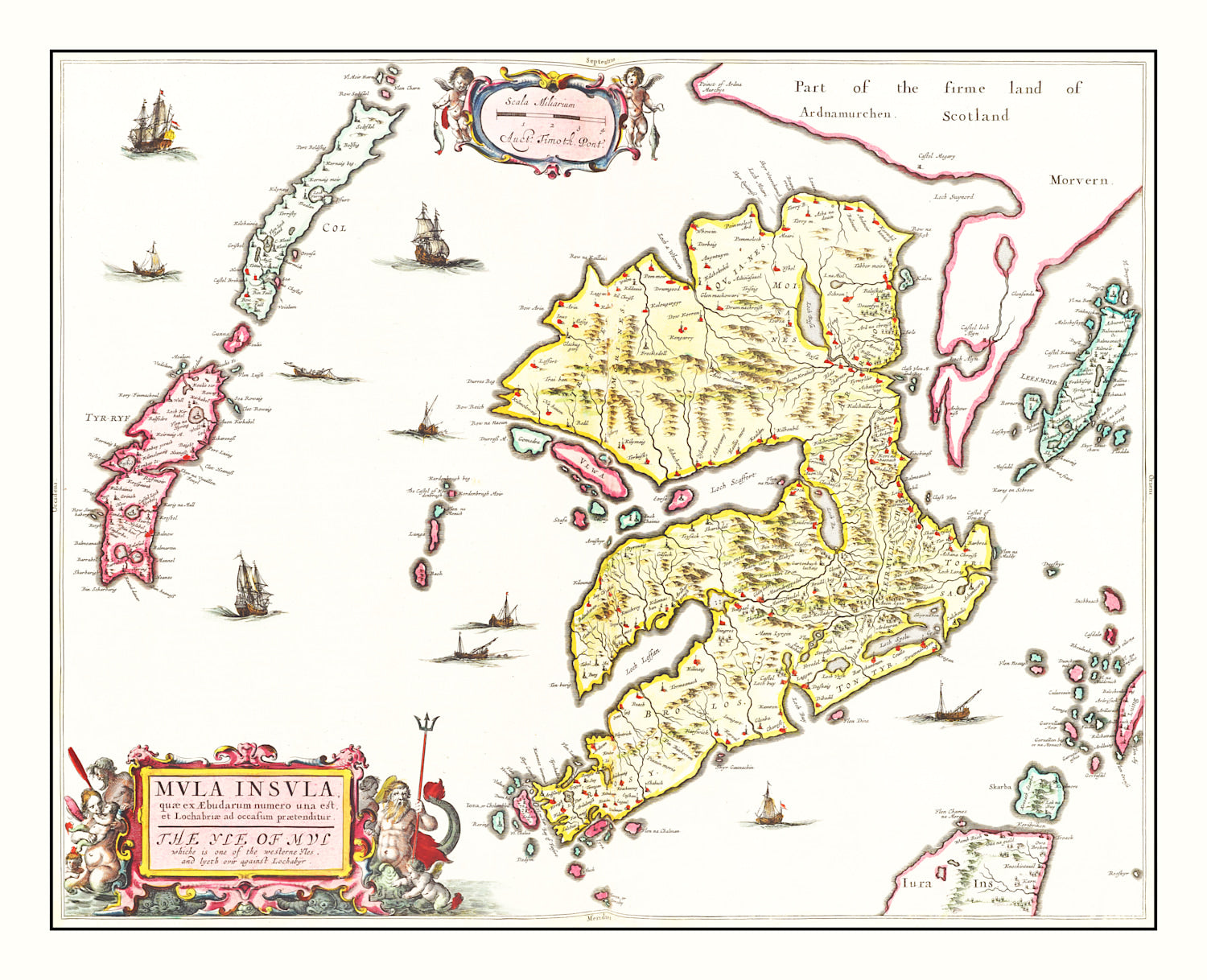 Vintage Map of the Isle of Mull 1665