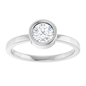 14K White Gold 5.5 mm Natural Diamond Ring