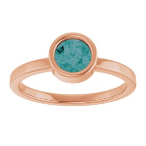 14K Rose Gold 5.5 mm Lab-Grown Alexandrite Ring