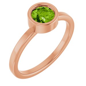 14K Rose Gold 5.5 mm Natural Peridot Ring