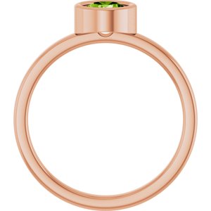 14K Rose Gold 5.5 mm Natural Peridot Ring