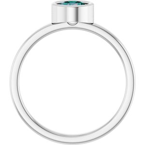 Platinum 5.5 mm Lab-Grown Alexandrite Ring