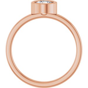 14K Rose Gold 5/8 CT Natural Diamond Ring