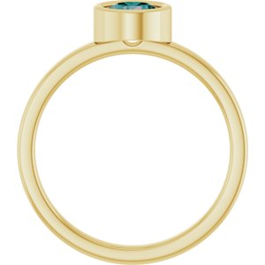 14K Yellow Gold 5.5 mm Lab-Grown Alexandrite Ring