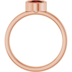 14K Rose Gold 5.5 mm Natural Mozambique Garnet Ring