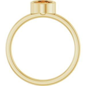 14K Yellow Gold 5.5 mm Natural Citrine Ring
