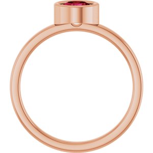 14K Rose Gold 5.5 mm Lab-Grown Ruby Ring