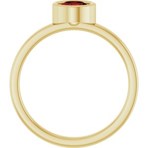 14K Yellow Gold 5.5 mm Natural Mozambique Garnet Ring