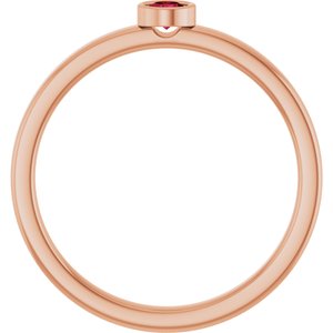14K Rose Gold 3 mm Natural Ruby Ring
