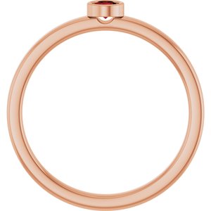 14K Rose Gold 3 mm Natural Mozambique Garnet Ring