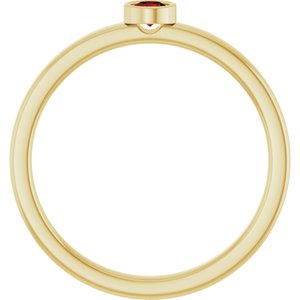 14K Yellow Gold 3 mm Natural Mozambique Garnet Ring