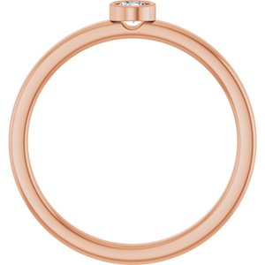 14K Rose Gold 3 mm Natural White Sapphire Ring