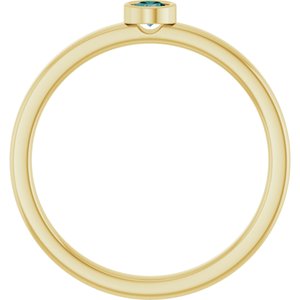 14K Yellow Gold 3 mm Natural Alexandrite Ring