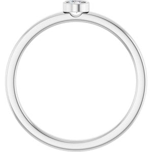 Rhodium-Plated Sterling Silver 3 mm 1/10 CT Natural Diamond Ring